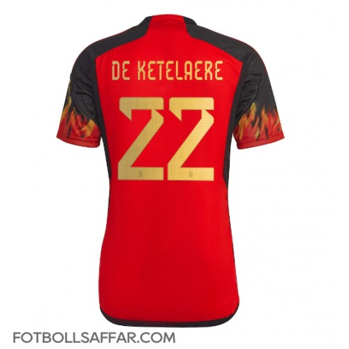 Belgien Charles De Ketelaere #22 Hemmatröja VM 2022 Kortärmad